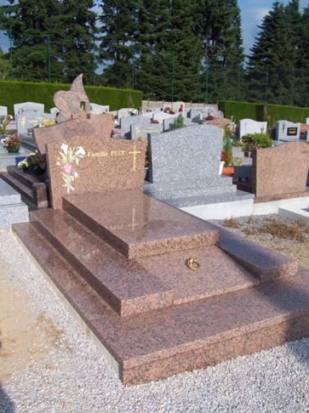 Granit rose breton pour tombe à Panazol